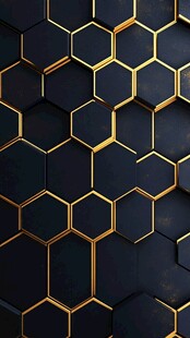 黑金六边形立体几何背景