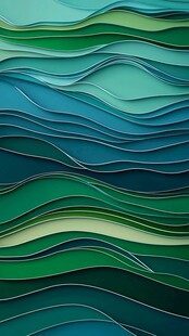 蓝绿渐变波浪纹理背景图