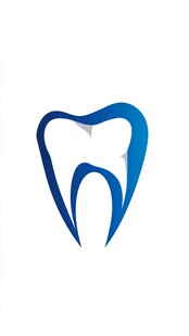 蓝色简约牙齿标志设计