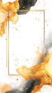 水墨金箔风创意边框背景图