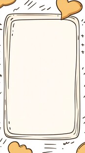 手绘心形边框空白背景图