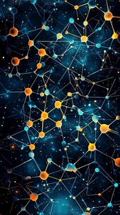 梦幻分子结构星空背景图