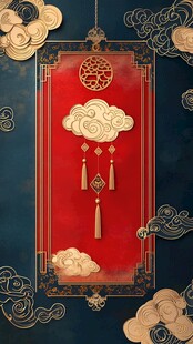 中式古典云纹挂饰喜庆图