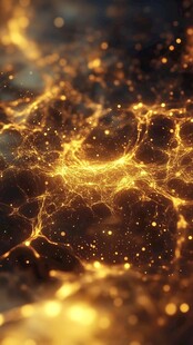 梦幻金色粒子发光背景图