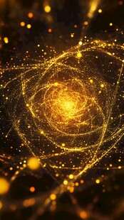 金色璀璨星云粒子特效图