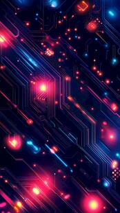 炫彩科技感电路板背景图