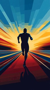 奔跑向光的动感身影