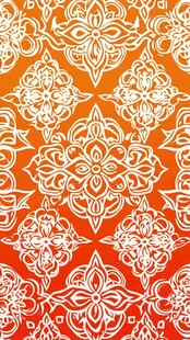 橙色底白色精美花纹图案