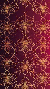 复古金纹深红背景花卉图案
