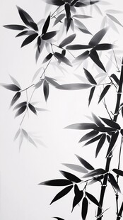 水墨竹叶图