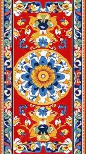 中式传统花卉纹样装饰图案