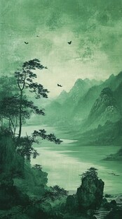 水墨山水间的自然之景