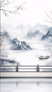 水墨山水间的静谧风光