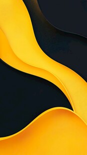 黄黑渐变动感波浪背景图