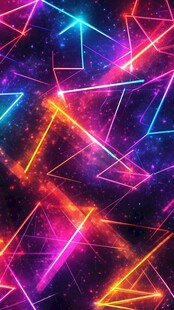 炫彩霓虹几何线条背景图