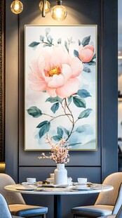 中式餐厅的花卉艺术挂画