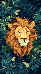 丛林中的威严狮子