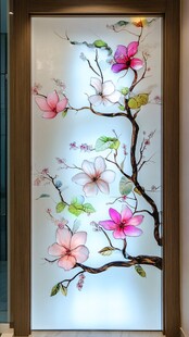 玉兰花枝装饰画精美雅致