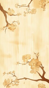 古风木质背景梅花装饰图