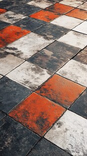 复古拼色瓷砖地面纹理