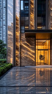 现代奢华住宅入口景观