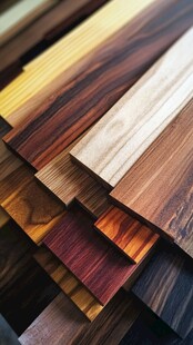 多彩木材堆叠展示