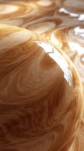 木纹质感的光泽球体