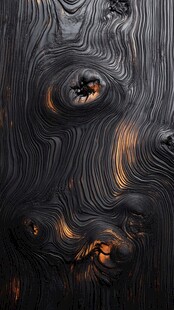 烧焦木纹的独特质感