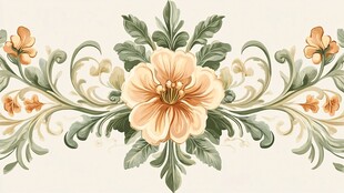 复古花卉藤蔓装饰图案