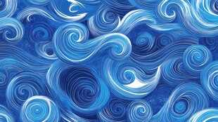 蓝色波浪抽象图案纹理