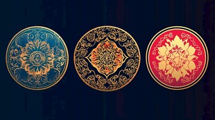 古典花纹圆形图案设计