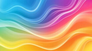 梦幻渐变彩色波浪背景图