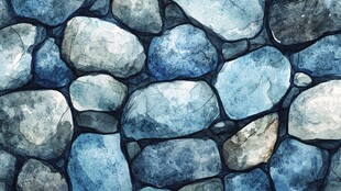 蓝色石块拼接纹理背景图