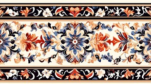 传统精美花卉边框图案