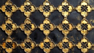 复古金色雕花金属装饰图案