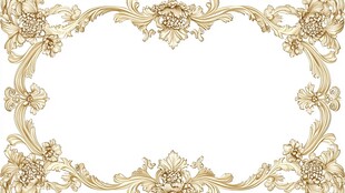 金色华丽花纹边框装饰图