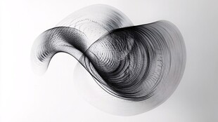 抽象黑白流动曲线艺术图形