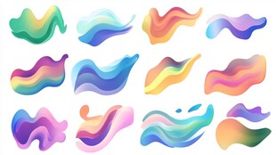 多彩流体渐变形状集合