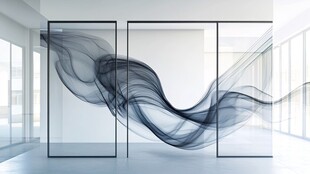 抽象动感烟雾于现代空间