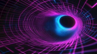 梦幻霓虹光线隧道视觉效果