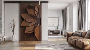 现代客厅中的创意木质隔断