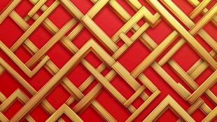 红色背景金色几何图案纹理