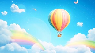 梦幻热气球翱翔云端