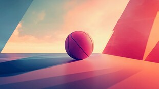 光影下的篮球静景