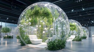 未来感透明生态泡泡休息区