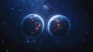 双生地球闪耀浩瀚星空