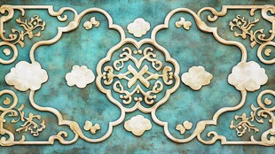 中式古典花纹金属装饰图案