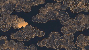 中式黑金祥云纹理图案