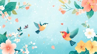 春日花鸟图 灵动生机满溢