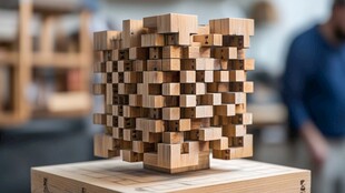 创意木质拼接立方体摆件